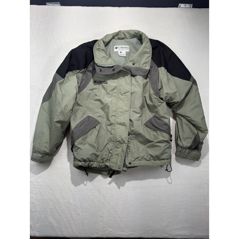 Columbia Jacket Womens Large Green Puffer Insulated Ski Outdoor Zip Pockets